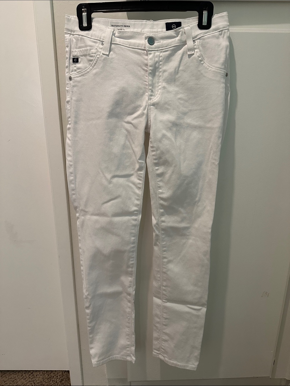 Maternity AG Adriano Goldschmeid White Prima Jeans size 26 w/ adjustable waist
